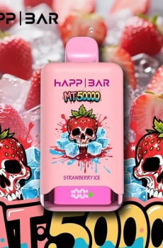 Вейп HAPP MT50000 – Strawberry Ice, 50 000 дръпки, с дисплей и USB-C