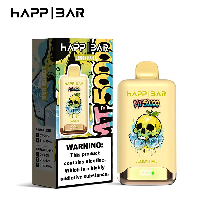 Вейп HAPP MT50000 – Lemon Hail, 50 000 дръпки, с дисплей и USB-C