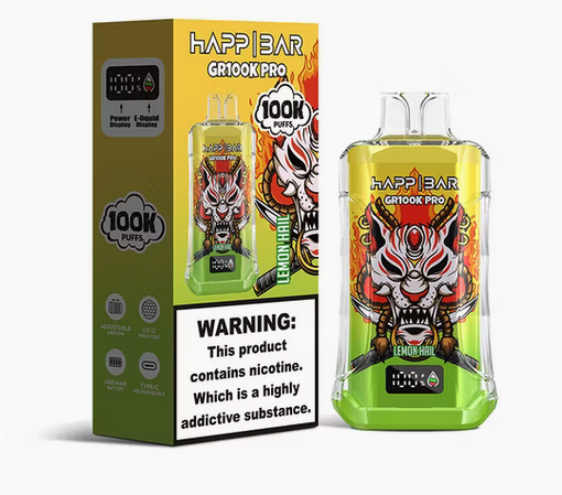 Вейп HAPP MEGA 100 000 дръпки – Lemon Hail с дисплей