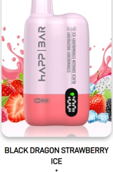HAPP BAR SH150K 150 000 дръпки – Черен Дракон Ягода Ice + Ягода Малина с дисплей