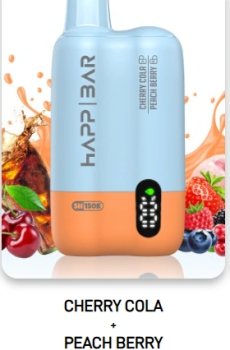 HAPP BAR SH150K 150 000 дръпки – Череша Кола + Праскова Плод с дисплей